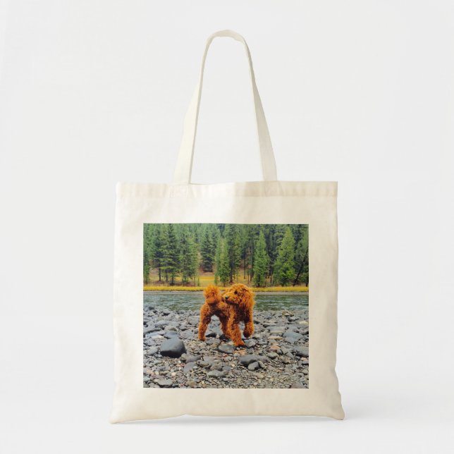 Tote Bag Apricot Poodle - Cadeau Personnalisable (Devant)
