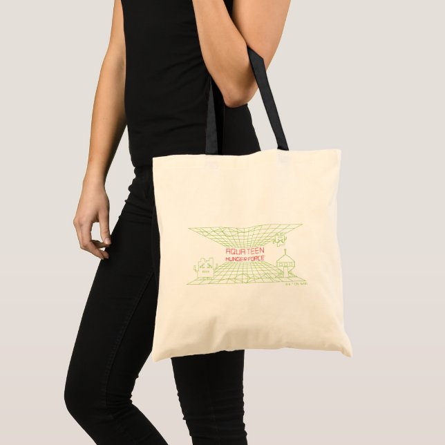 Tote Bag Aqua Ado Hunger Force Mooninites Logo du jeu (Devant (produit))