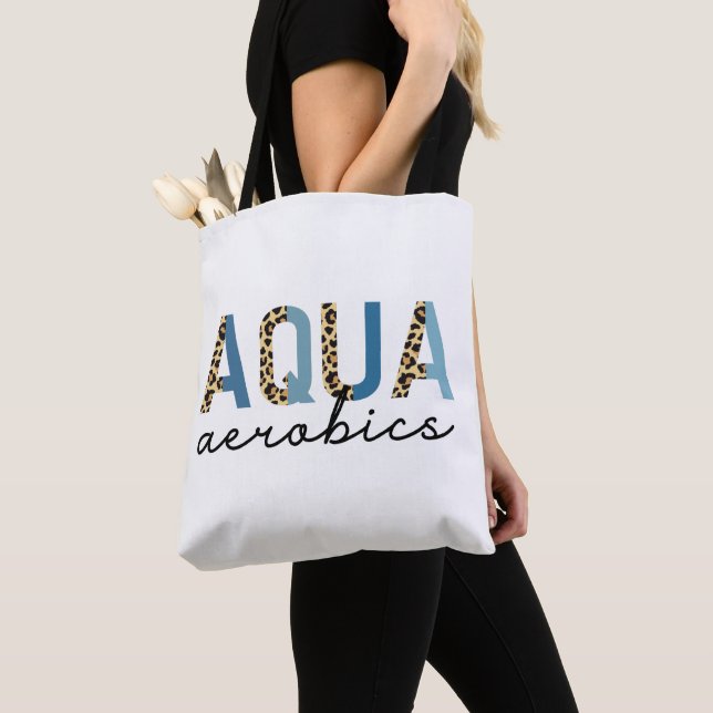 Tote Bag Aqua Aerobics Empreinte Cheetah Livres d'aquagym (De près)