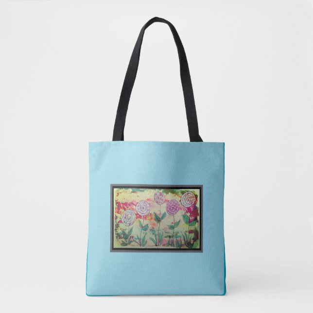 Tote Bag Aqua Floral (Devant)