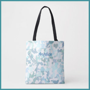 Tote Bag Aqua gris et blanc moderne