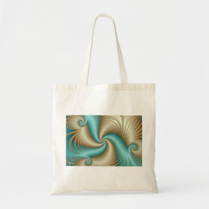 Tote Bag Aqua Satin - Fractal