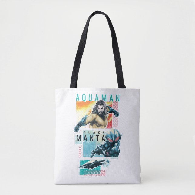 Tote Bag Aquaman | Aquaman moderniste et graphique noir de (Devant)
