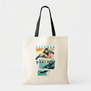 Tote Bag Aquaman Aquaman moderniste et graphique noir de