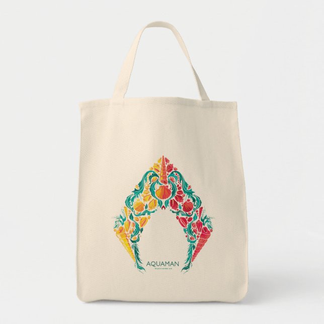 Tote Bag Aquaman | Logo Aquaman & Mera sur le thème du coqu (Devant)