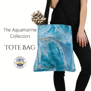 Tote Bag Aquamarine Aqua Blue Crystal Gemstone Épaule
