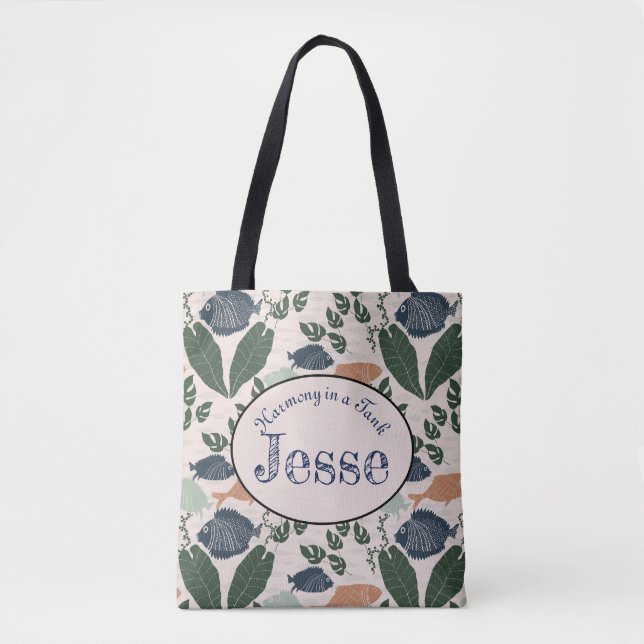Tote Bag Aquaponics Fish Motif | Durable (Devant)