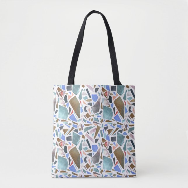 Tote Bag Aquarelle Abstraite : arrière - plan blanc dessiné (Devant)