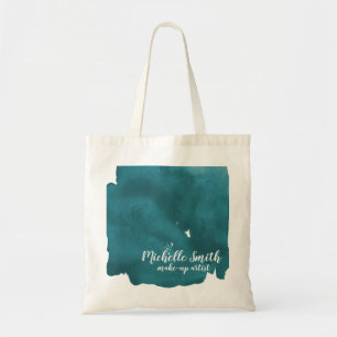 Tote Bag Aquarelle Abstraite couleur turquoise trait de bro