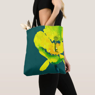Tote Bag Aquarelle abstraite jaune lâche floral
