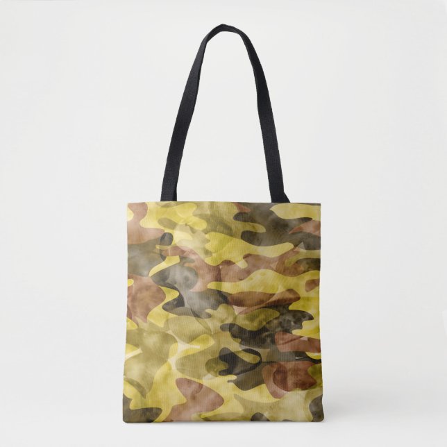 Tote Bag Aquarelle Abstraite : Teinture de camouflage (Devant)