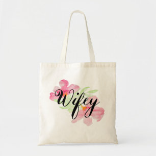 Tote Bag Aquarelle adorable Wifey graphique