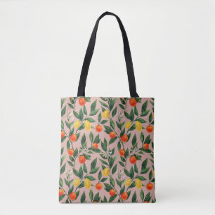Tote Bag Aquarelle Agrumes Branches Motif
