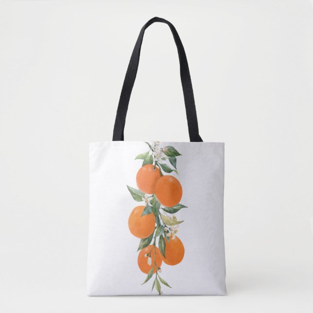 Tote Bag Aquarelle agrumes citrons orange citron (Devant)