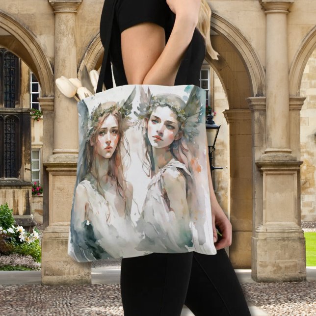 Tote Bag Aquarelle Allover Angels Ados (Adolescent Dreams Watercolor Tote)