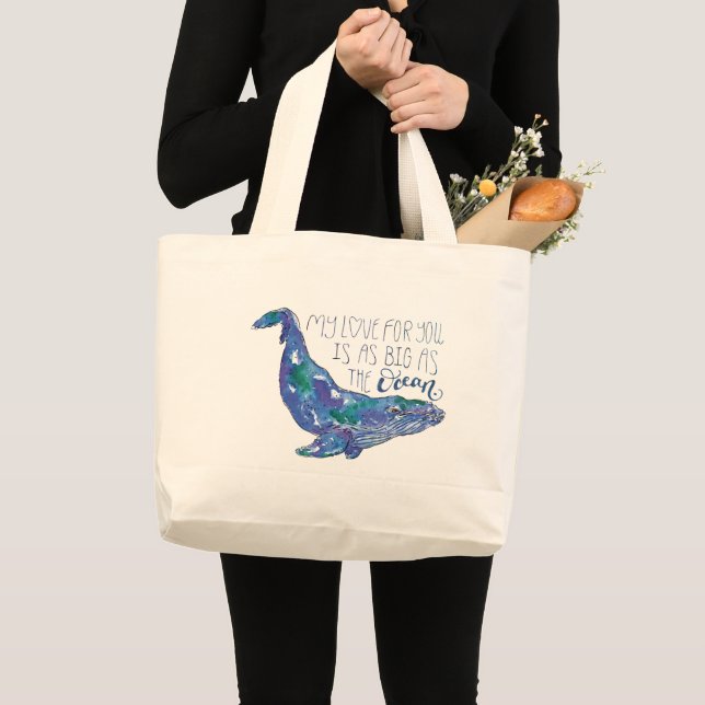 Tote Bag Aquarelle - Amour aussi grand que l'océan (Devant (produit))