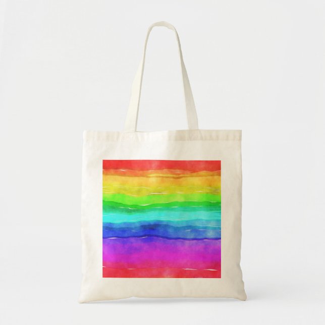 Tote Bag Aquarelle arc-en-ciel (Devant)
