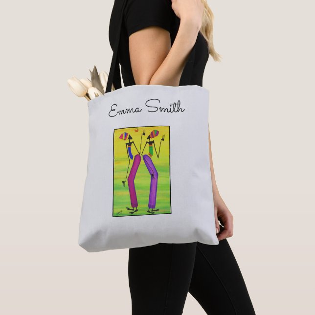 Tote Bag Aquarelle Art africain Joie et bonheur (De près)