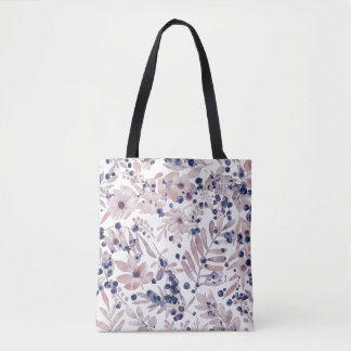 Tote Bag Aquarelle Art Botanique Amour Eucalyptus Myrtille