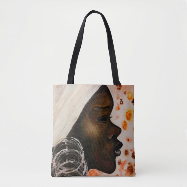 Tote Bag Aquarelle - Beauté africaine - Peinture Art Modern (Devant)