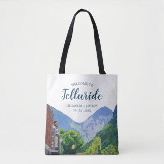 Tote Bag Aquarelle Bienvenue chez Telluride Mariage Bienven