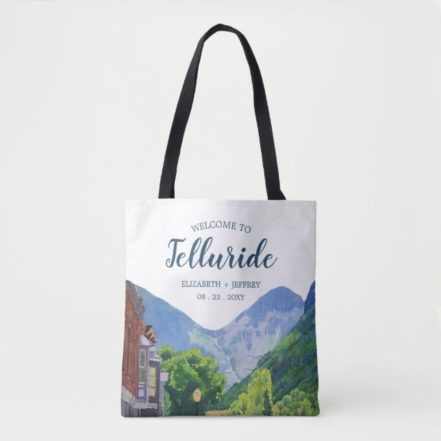 Tote Bag Aquarelle Bienvenue chez Telluride Mariage Bienven (Devant)