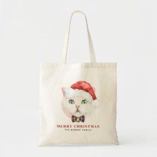 Tote Bag Aquarelle Blanc British Shorthair Cat Holiday