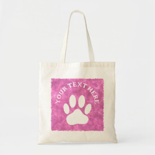 Tote Bag Aquarelle blanche couleur rose du texte personnali