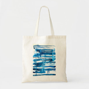 Tote Bag Aquarelle bleu art abstrait