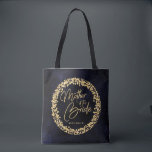 Tote Bag Aquarelle bleu marine et Mère or de la mariée<br><div class="desc">Navy Blue Watercolor & Gold Glam Confetti Parfait pour le Monogramme de mariage d'automne ou d'hiver Mère des sacs fourre-tout de mariée Avec une police de caractères à la main à la mode ! ~ Regardez ma boutique pour voir toute la collection de mariages avec ce design!</div>