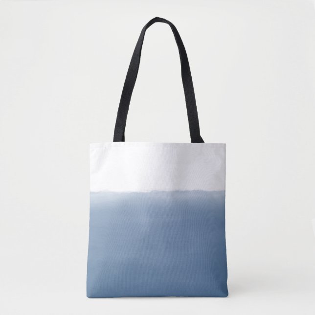 Tote Bag Aquarelle bleu poussiéreux (Devant)