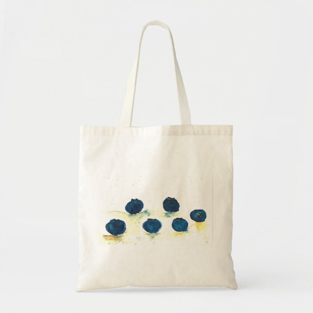 Tote Bag Aquarelle bleuets été fruit rustique cuisine (Devant)