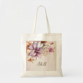 Tote Bag Aquarelle Boho Rose Fleurs Élégante Et Élégante