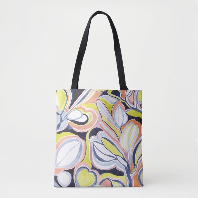 Tote Bag Aquarelle botanique élégante Motif Abstrait (Devant)