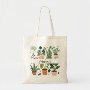 Tote Bag Aquarelle botanique Plantes pointillés