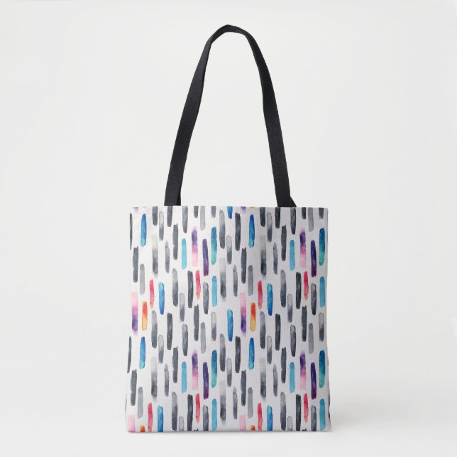 Tote Bag Aquarelle brosse, coloré et transparent (Devant)