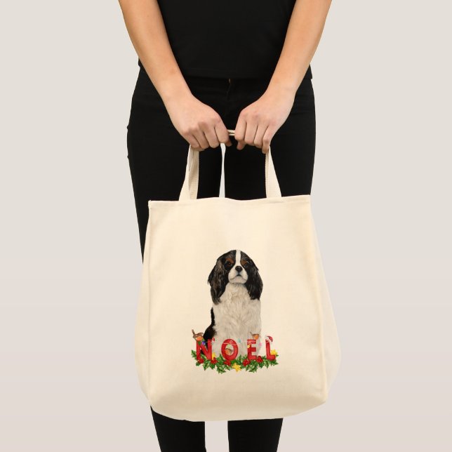 Tote Bag Aquarelle Cavalier King Charles Noel Noël (Devant (produit))