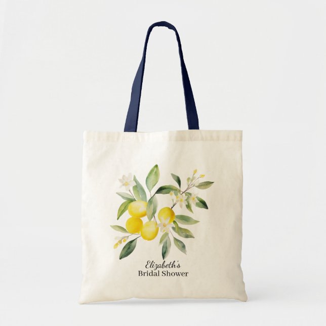 Tote Bag Aquarelle Citron Méditerranéen  (Devant)