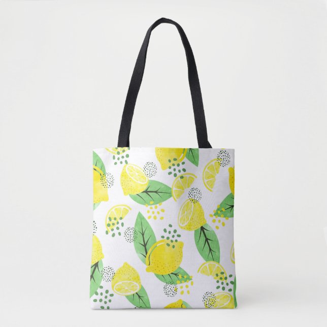 Tote Bag Aquarelle Citrons : Conception Fruiteuse et transp (Devant)