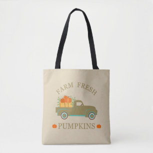 Tote Bag Aquarelle citrouille fraîche de ferme automne
