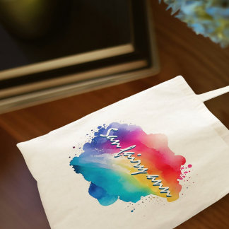 Tote Bag Aquarelle colorée citation positive arc-en-ciel