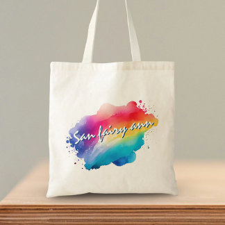Tote Bag Aquarelle colorée citation positive arc-en-ciel