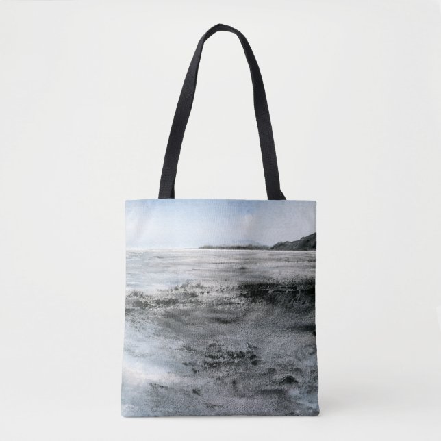 Tote Bag Aquarelle Côte Abstraite Plage peinture (Devant)