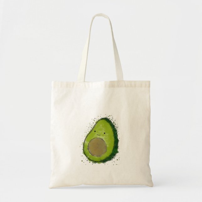 Tote Bag Aquarelle Cute Avocado (Devant)