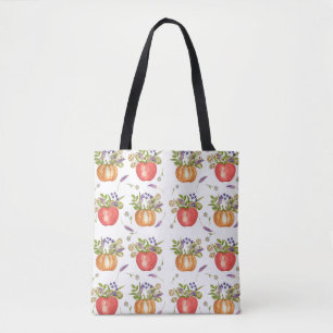 Tote Bag Aquarelle d'automne, Composition transparente.