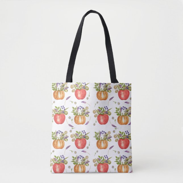 Tote Bag Aquarelle d'automne, Composition transparente. (Devant)