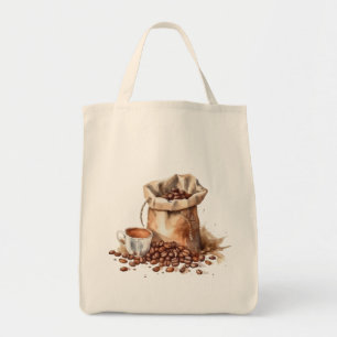 Tote Bag Aquarelle de café Brown