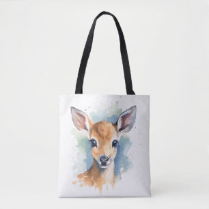 Tote Bag Aquarelle de cerf de bébé
