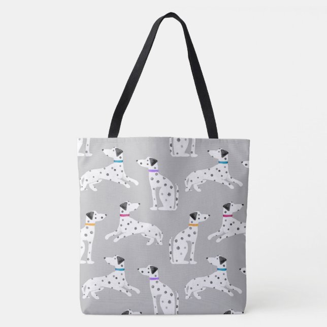 Tote Bag Aquarelle de chien dalmate Pog Poka Dot Animal (Devant)