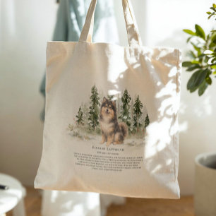 Tote Bag Aquarelle de chien Finnish Lapphund Citation de ra